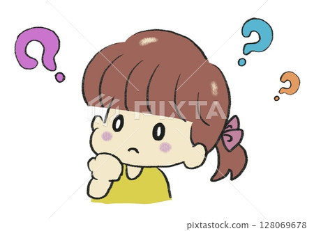 Illustration of a girl having doubts 128069678