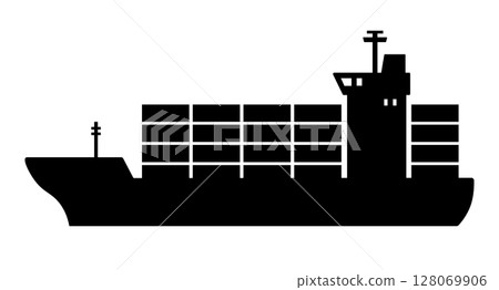 Cargo ship, container ship vector illustration Sea and ship icons, decorations, background material Cargo ship, container ship vector illustration Sea and ship icons, decorations, background material 128069906