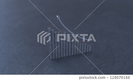 The Chart Arrow up  for Business concept 3d Rendering. 128070188