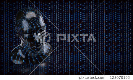 The Human Bust Ana AGI for Technology concept 3d rendering. The Human Bust Ana AGI for Technology concept 3d rendering. 128070193