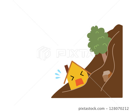 房屋被山體滑坡沖走的簡單圖示 128070212