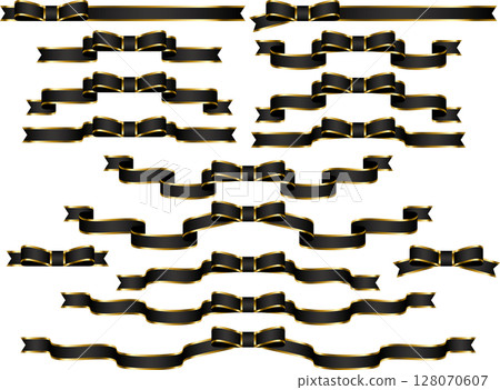 Ribbon, 19 black, butterfly border 2 128070607