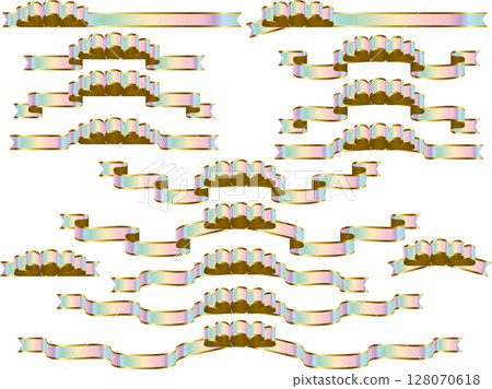 Ribbon, 21 rainbow, wave edge 2 128070618