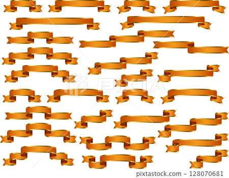 絲帶，9個橘色，滑邊2個 128070681