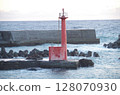 Red lighthouse and sunrise 128070930