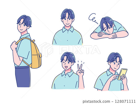 動漫風格男孩臉部表情集 動漫風格男孩臉部表情集 128071111