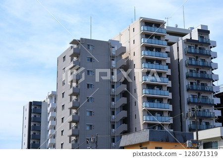 Blue sky and collective housing Blue sky and collective housing 128071319