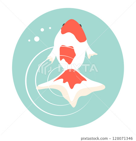 Icon of goldfish swimming underwater 128071346