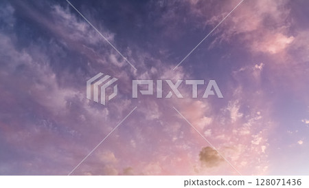 Many clouds flowing in the blue sky at dusk 128071436