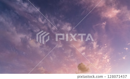 Many clouds flowing in the blue sky at dusk Many clouds flowing in the blue sky at dusk 128071437