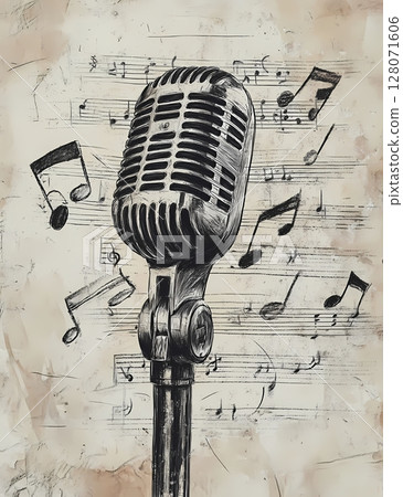 傳統的麥克風插畫 128071606