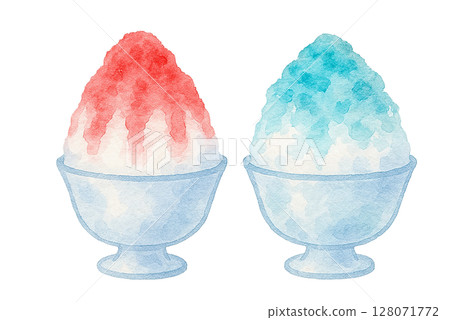 水彩夏日刨冰 水彩夏日刨冰 128071772