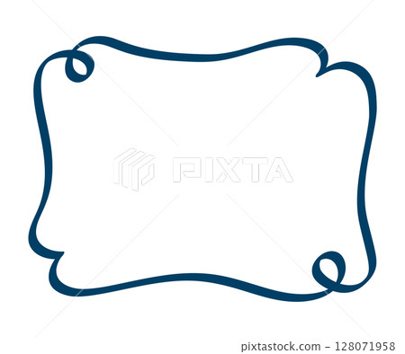 手寫筆觸方框/藍線 128071958