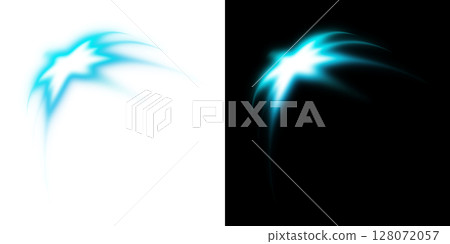 Blue luminous energy burst effect (with transparent and black background) 128072057