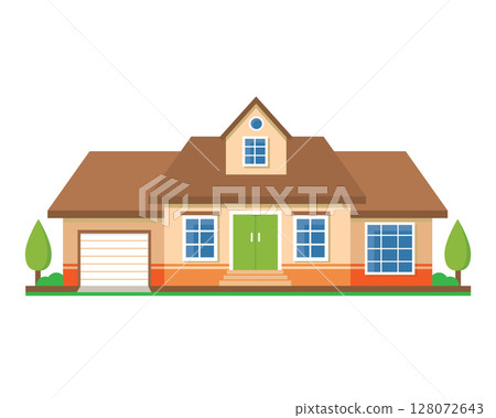 House icon in flat style, Colorful Flat Residential House House icon in flat style, Colorful Flat Residential House 128072643