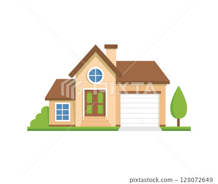 House icon in flat style, Colorful Flat Residential House House icon in flat style, Colorful Flat Residential House 128072649
