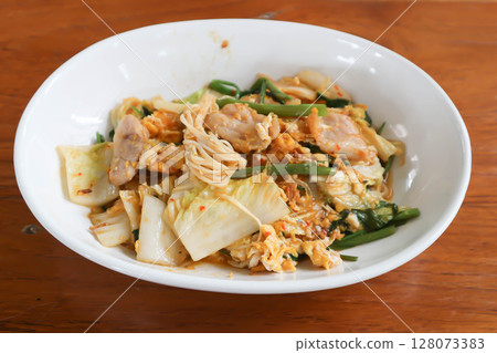 stir fried vegetable in oyster sauce or vegetable salad or sukiyaki stir fried vegetable in oyster sauce or vegetable salad or sukiyaki 128073383