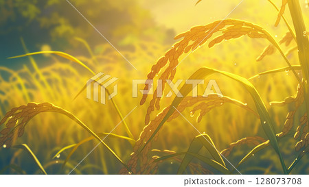 Hanging rice ears, anime style 128073708