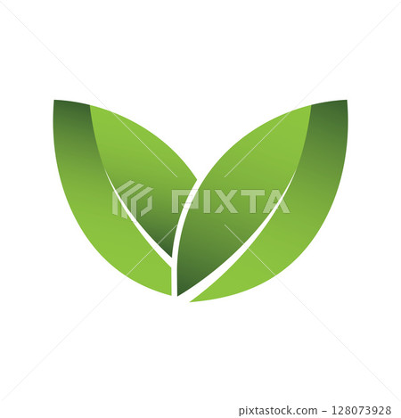 Green Leaf Logo Grapich Images 128073928