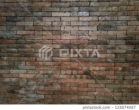 Brick of the wall and cement, The bricks are arranged neatly and glued with cement to form a wall Brick of the wall and cement, The bricks are arranged neatly and glued with cement to form a wall 128074087