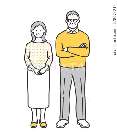 Senior couple with their arms around each other Illustration 128074215