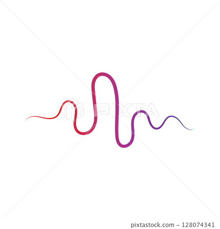 Audio technology, music sound waves vector icon illustration 128074341
