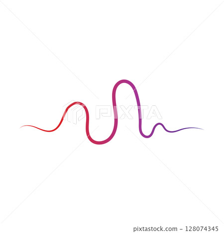 Audio technology, music sound waves vector icon illustration 128074345