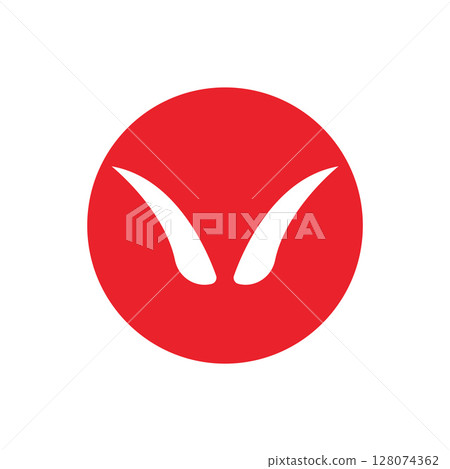 Devil horn Vector icon design illustration Template 128074362