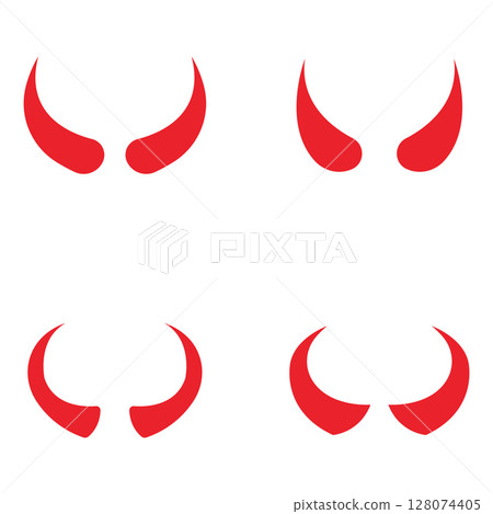 Devil horn Vector icon design illustration Template 128074405