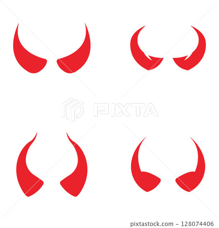 Devil horn Vector icon design illustration Template 128074406