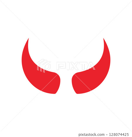 Devil horn Vector icon design illustration Template 128074425