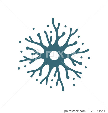 Neuron logo or nerve cell logo with concept vector illustration template. Neuron logo or nerve cell logo with concept vector illustration template. 128074541