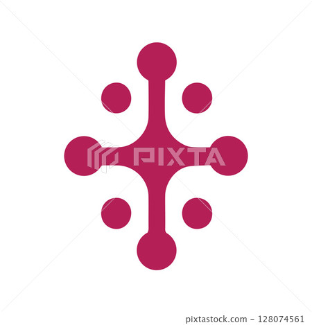 Neuron logo or nerve cell logo with concept vector illustration template. 128074561