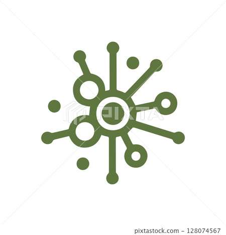 Neuron logo or nerve cell logo with concept vector illustration template. 128074567