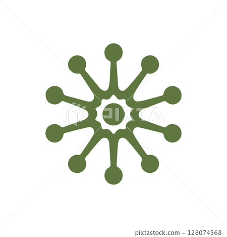 Neuron logo or nerve cell logo with concept vector illustration template. 128074568