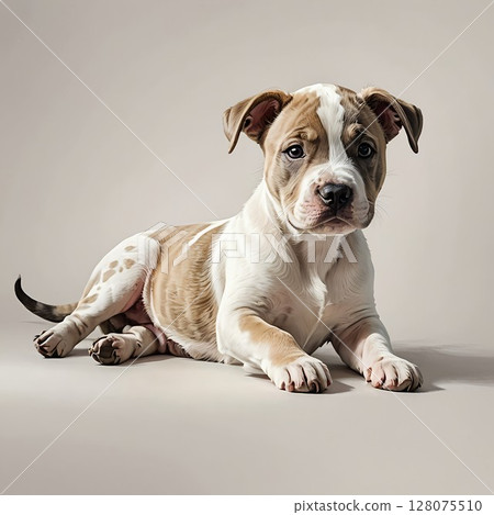 比特犬小狗躺著 128075510