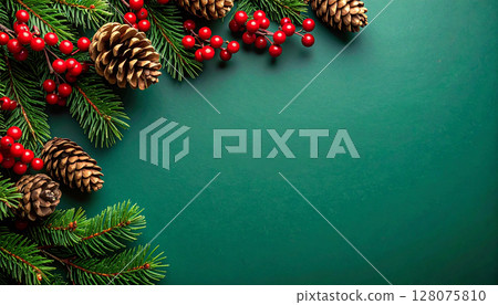 Christmas Holly AI Generation Background 128075810