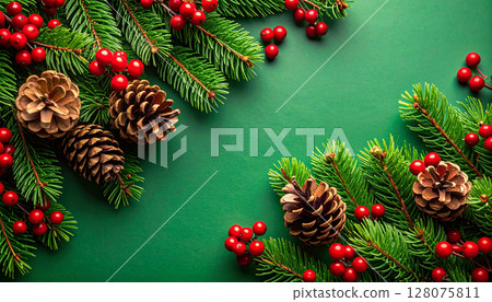 Christmas Holly AI Generation Background 128075811