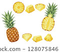 Watercolor pineapple frame 128075846