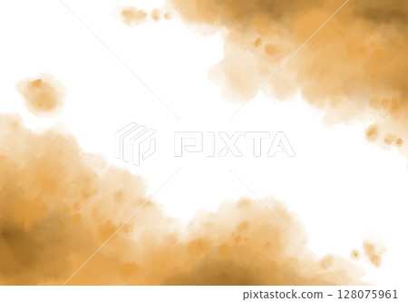 Yellow brown orange watercolor wet brush paint texture artistic background bubble illustration Yellow brown orange watercolor wet brush paint texture artistic background bubble illustration 128075961