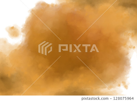 Yellow brown orange watercolor wet brush paint texture artistic background bubble illustration Yellow brown orange watercolor wet brush paint texture artistic background bubble illustration 128075964