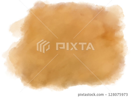Yellow brown orange watercolor wet brush paint texture artistic background bubble illustration 128075973