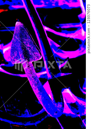 Old historical ship anchor. old rusty anchor. Changed color scheme. Bright colors. 128076073
