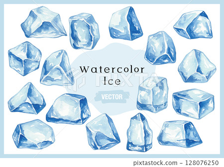 Watercolor ice illustration Watercolor ice illustration 128076250