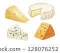 Watercolor cheese illustration 128076252