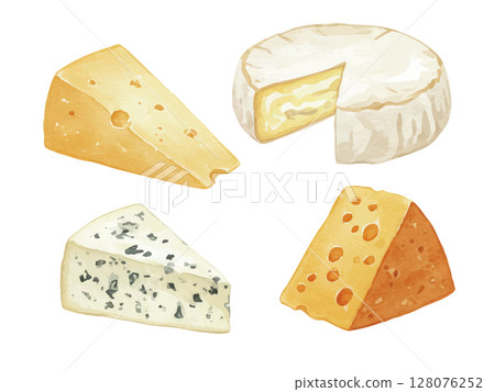Watercolor cheese illustration Watercolor cheese illustration 128076252