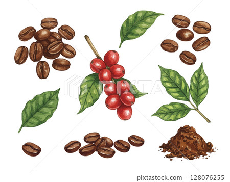 水彩咖啡插圖 128076255