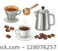 Watercolor style coffee illustration 128076257