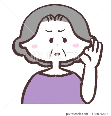 Illustration of a senior woman asking again 128076855