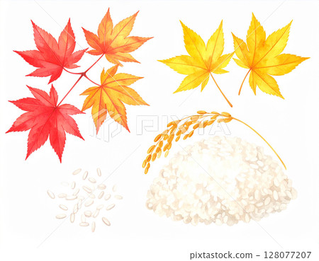 秋季AI水彩圖標 秋季AI水彩圖標 128077207